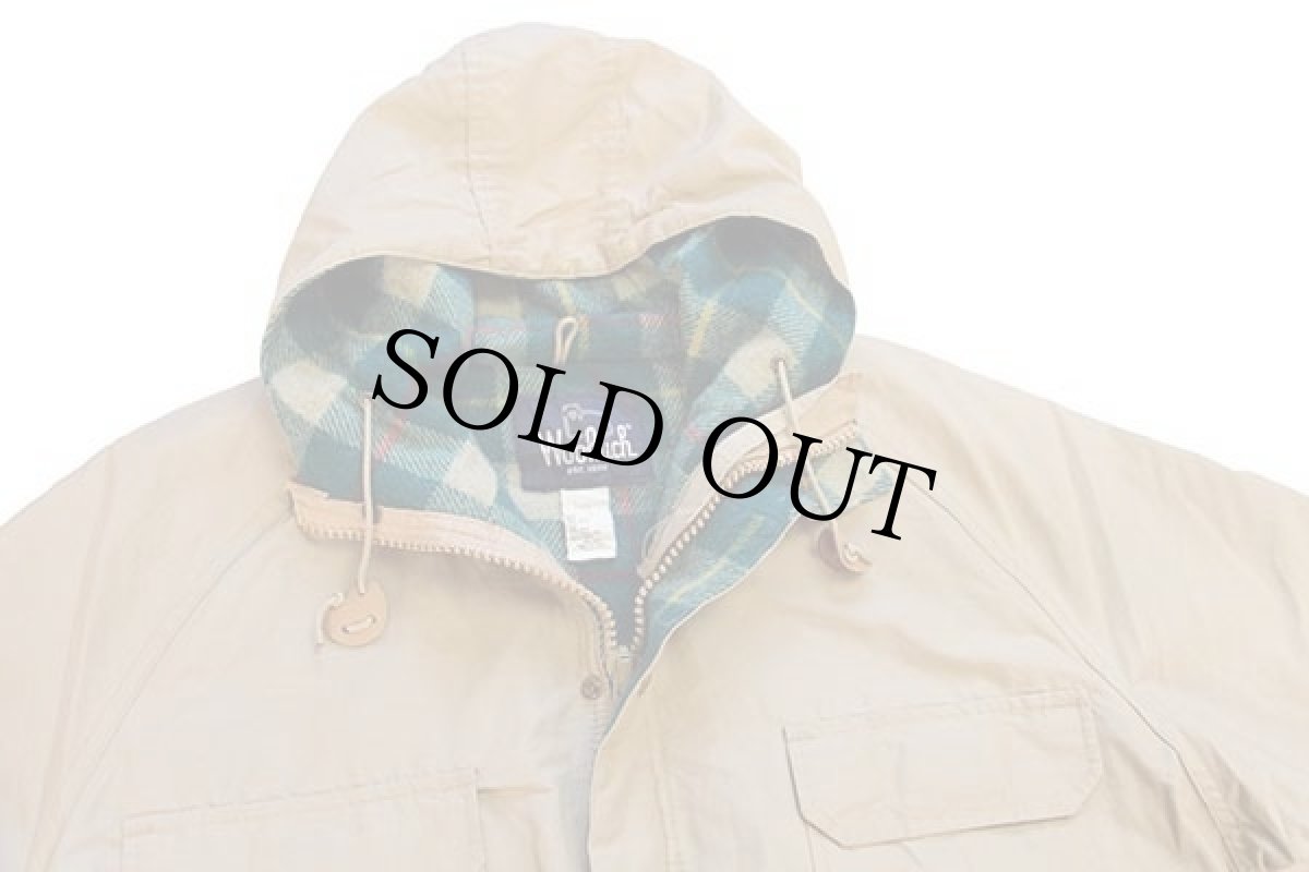 画像3: 80s USA製 Woolrichウールリッチ タータンチェック ウールライナー マウンテンパーカー タン L (3)