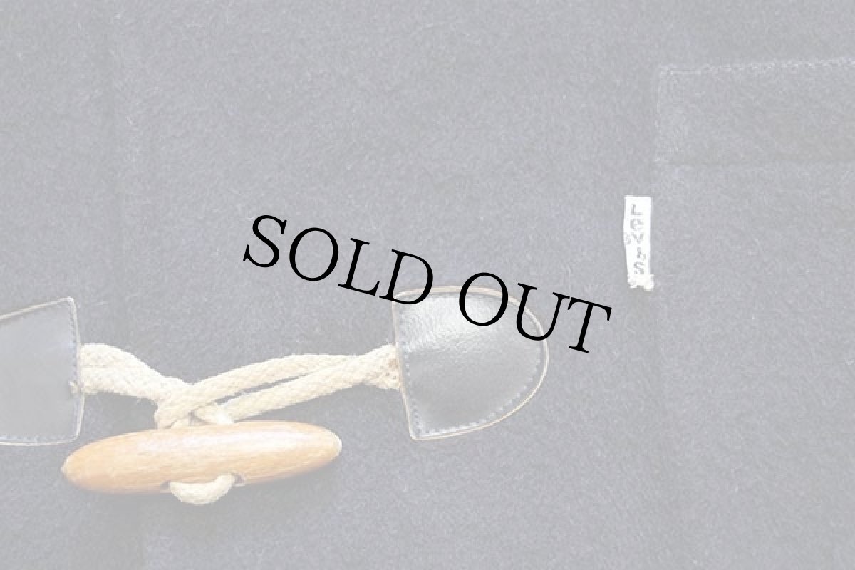 画像6: 80s イタリア製 Levi'sリーバイス メルトン ウール ダッフルコート 濃紺 38/48★ユーロ (6)