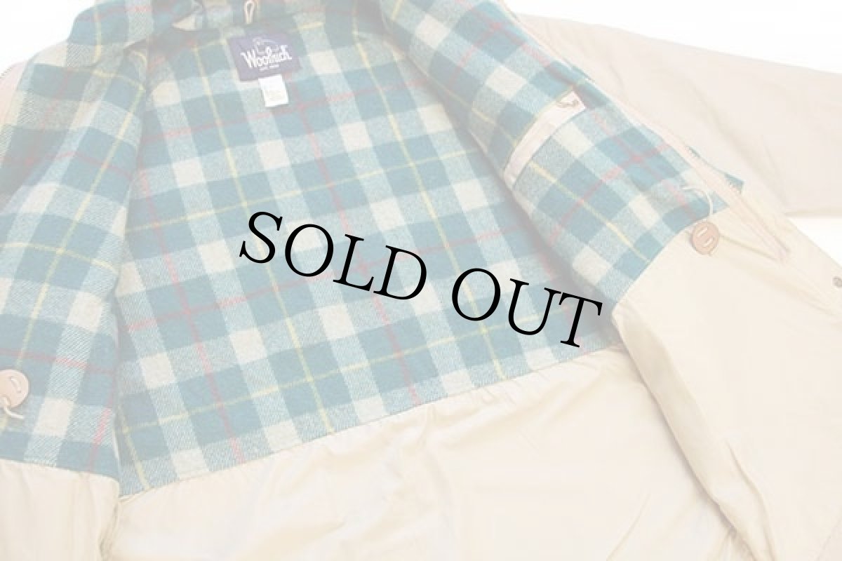 画像5: 80s USA製 Woolrichウールリッチ タータンチェック ウールライナー マウンテンパーカー タン L (5)