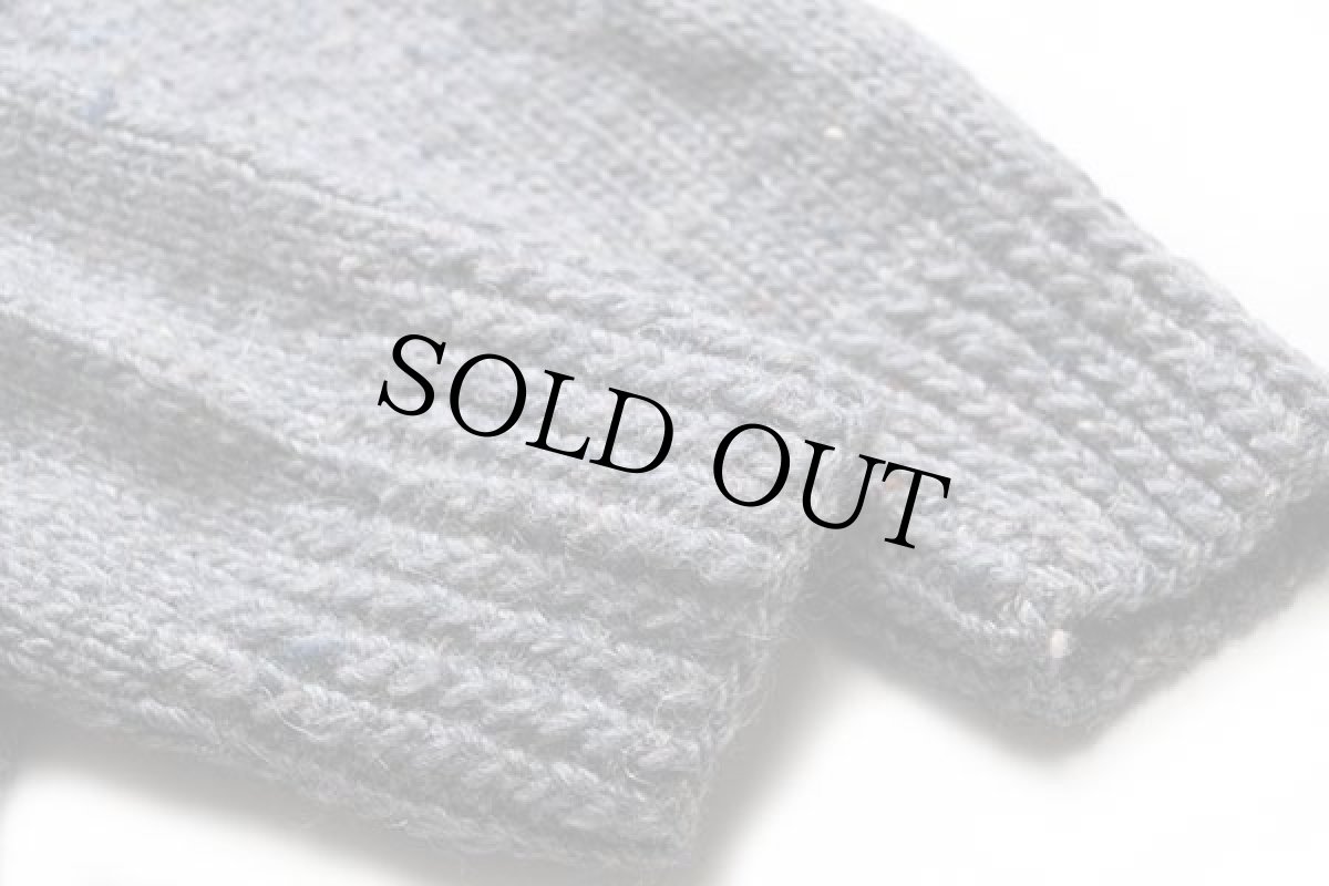 画像6: 80s JOCKEY ダイヤ柄 ネップ入り ローゲージ ウール ハンドニット カーディガン ブルーグレー ミックス (6)