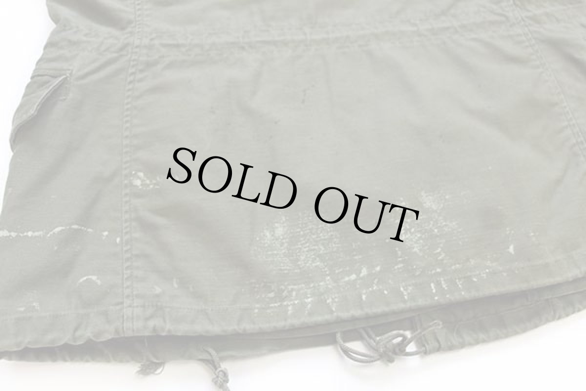 画像7: 60s 米軍 U.S.ARMY パッチ付き M-65 フィールドジャケット 2nd ペンキ飛び オリーブグリーン S-S★ALPHAアルファ (7)