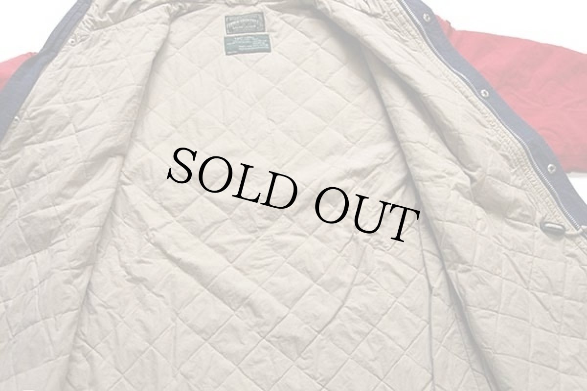 画像5: 80s ポロ カントリー ラルフローレン ツートン 切り替え キルティングライナー コットン×ナイロン パーカー 紺×赤 (5)