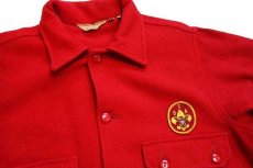 画像3: 60s BSA ボーイスカウト パッチ付き ウールシャツジャケット 赤 42 (3)