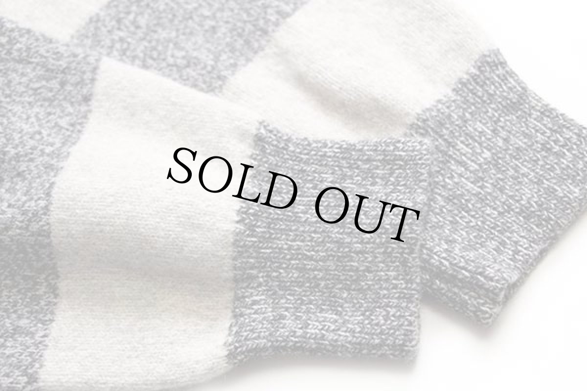 画像6: イタリア製 Dino Erre 太ボーダー ハイネック ハーフジップ ウールニット セーター 霜降りグレー×霜降りライトグレー (6)