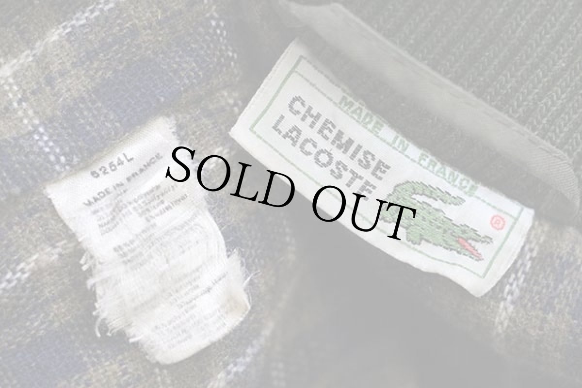 画像4: 70s フランス製 CHEMISE LACOSTE ラコステ ワンポイント タータンチェックライナー フィールドコート オリーブ 6★ジャケット (4)