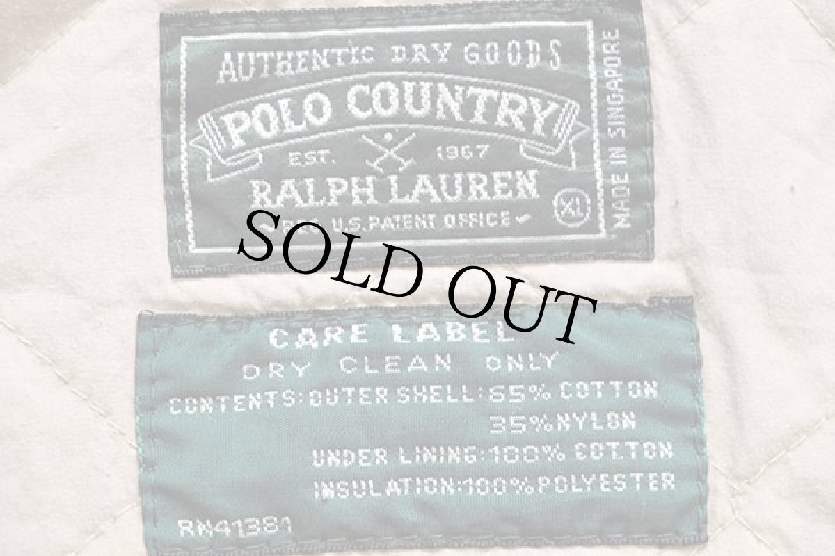 画像4: 80s ポロ カントリー ラルフローレン ツートン 切り替え キルティングライナー コットン×ナイロン パーカー 紺×赤 (4)