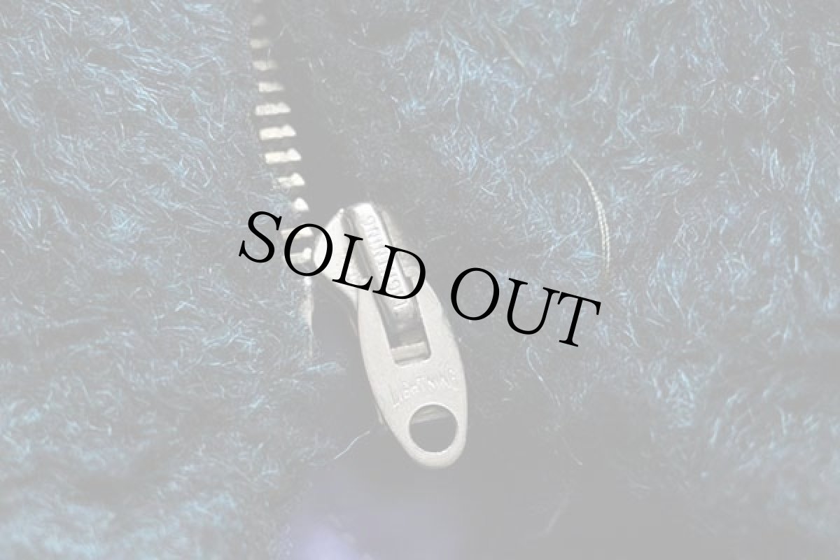 画像4: 70s UNKNOWN キルティングライナー フェイクファー パーカー 青緑 ミックス (4)