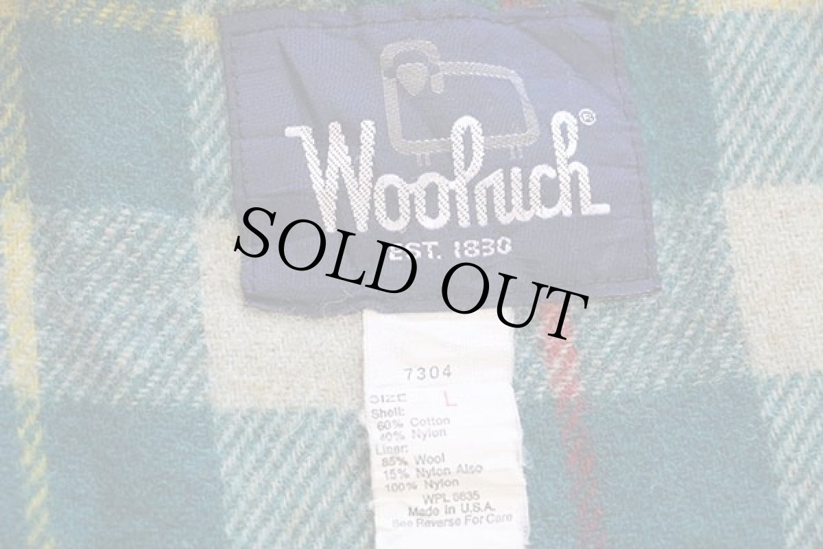 画像4: 80s USA製 Woolrichウールリッチ タータンチェック ウールライナー マウンテンパーカー タン L (4)