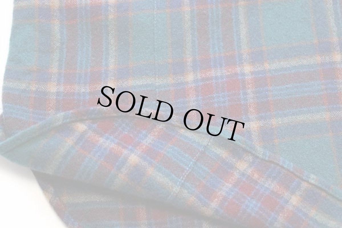 画像5: 70s USA製 PENDLETONペンドルトン タータンチェック エルボーパッチ付き ウールシャツ XL (5)