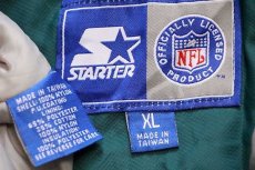 画像4: 90s STARTERスターター NFL EAGLES 刺繍 プルオーバー 中綿入り ナイロンパーカー 緑 XL (4)