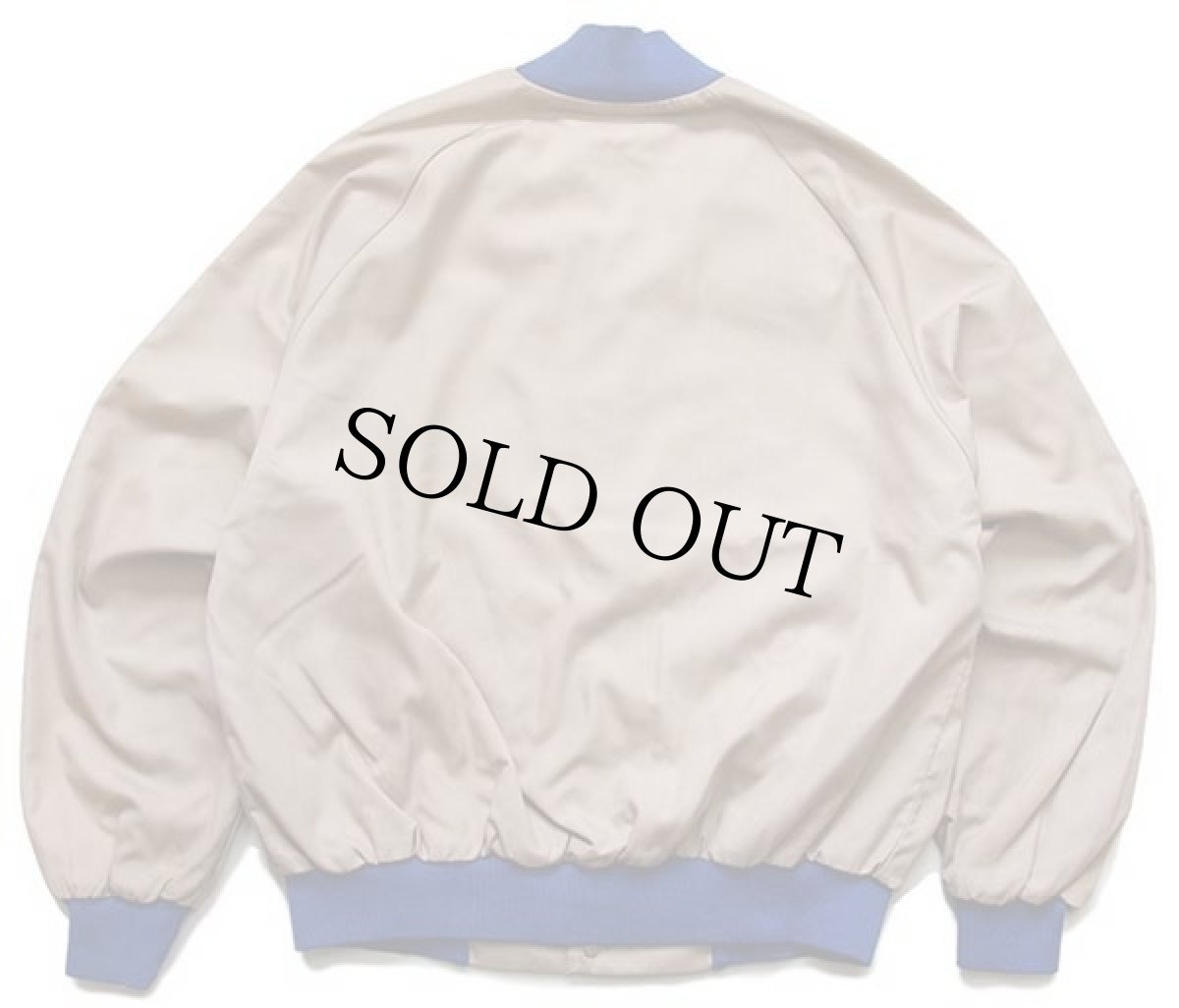 画像2: 80s USA製 AUBURN EATON 刺繍 ツートン 切り替え ジャケット カーキ×青 L (2)