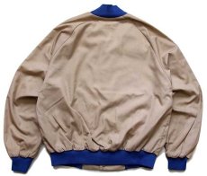 画像2: 80s USA製 AUBURN EATON 刺繍 ツートン 切り替え ジャケット カーキ×青 L (2)