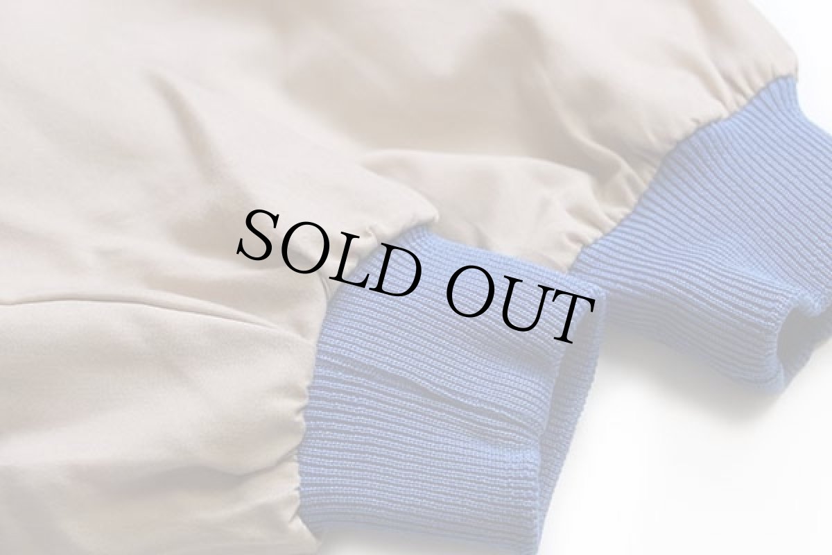 画像6: 80s USA製 AUBURN EATON 刺繍 ツートン 切り替え ジャケット カーキ×青 L (6)