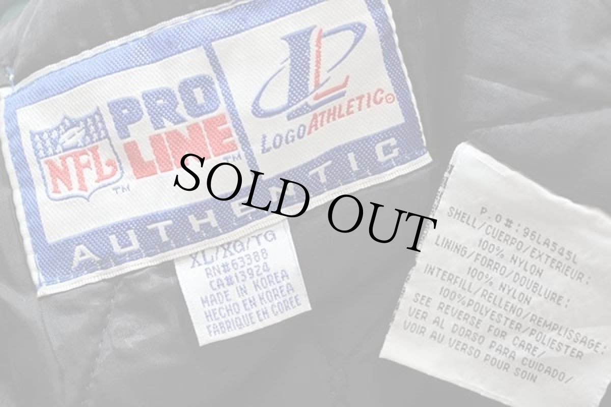 画像5: 90s LOGO ATHLETIC NFL PHILADELPHIA EAGLES 刺繍 キルティングライナー ナイロンジャケット 緑 XL (5)