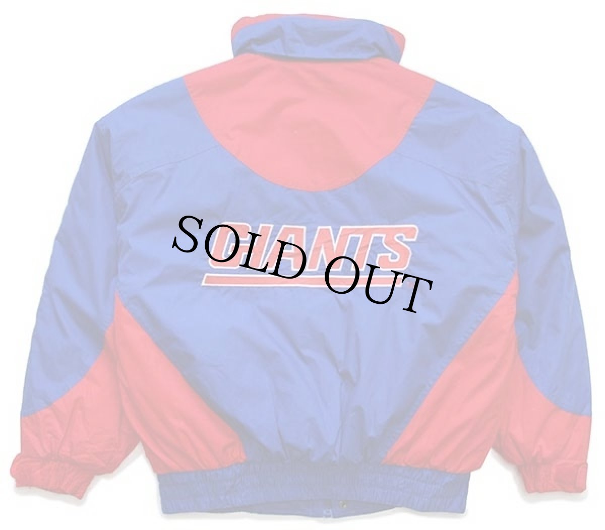 画像2: 90s TURBO NFL GIANTS 刺繍 ツートン 切り替え 中綿入り ナイロンジャケット 青×赤 M (2)