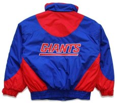 画像2: 90s TURBO NFL GIANTS 刺繍 ツートン 切り替え 中綿入り ナイロンジャケット 青×赤 M (2)