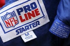 画像4: 90s STARTERスターター NFL GIANTS 刺繍 フード付き 中綿入り ナイロンジャケット 青 ボーイズM (4)