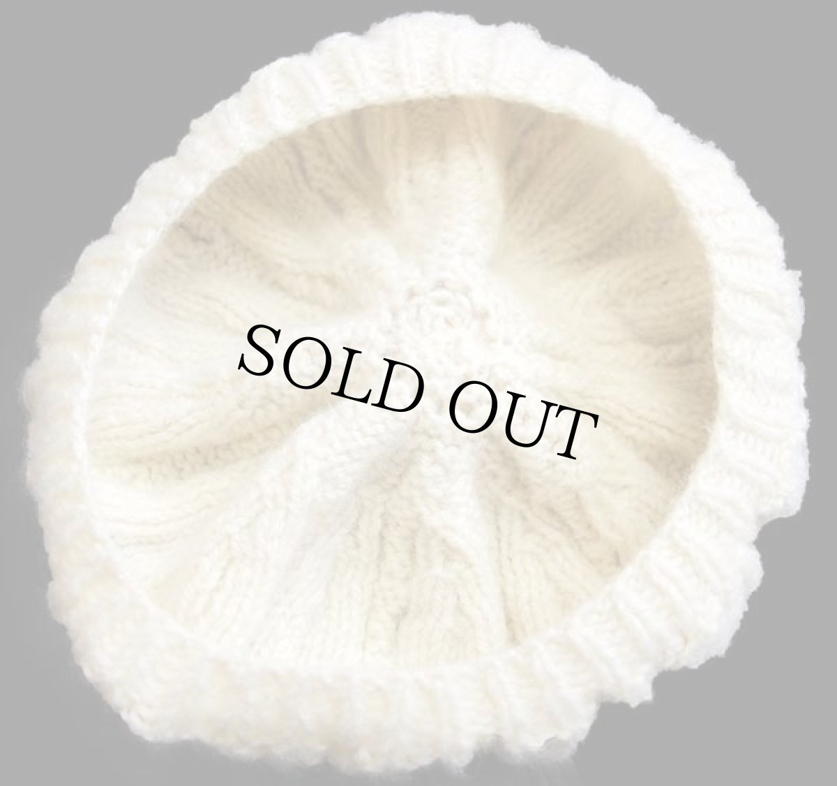 画像4: THE SCOTCH HOUSE ケーブル編み ウールニット ベレー帽 ナチュラル (4)