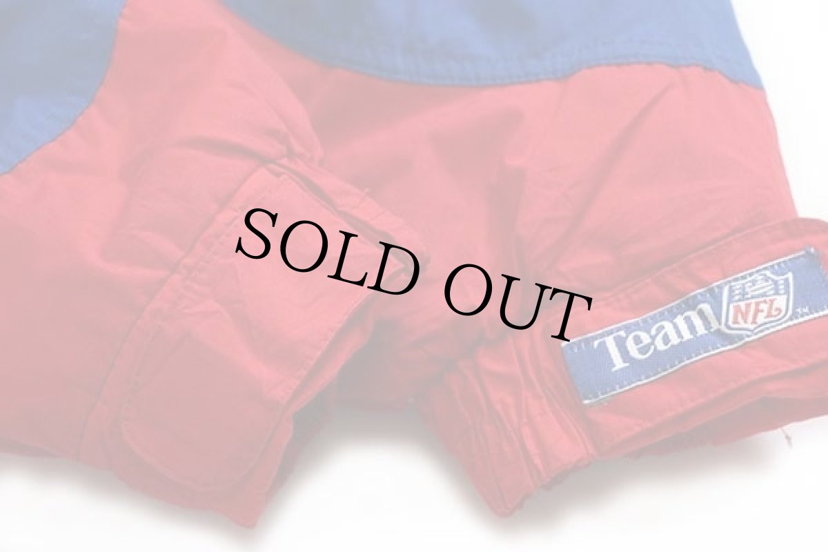 画像7: 90s TURBO NFL GIANTS 刺繍 ツートン 切り替え 中綿入り ナイロンジャケット 青×赤 M (7)