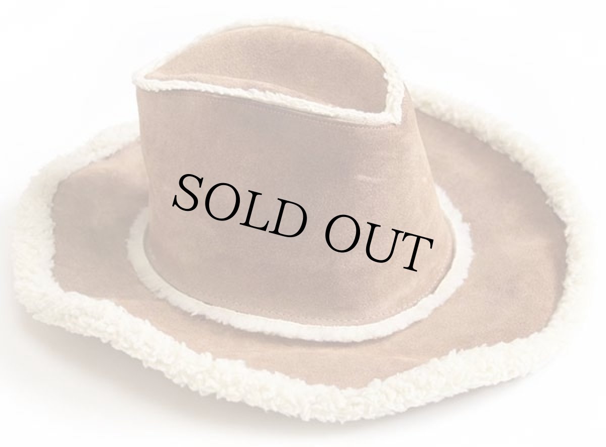 画像3: 80s USA製 UNKNOWN ボアライナー スエードレザー カウボーイハット 茶 L (3)