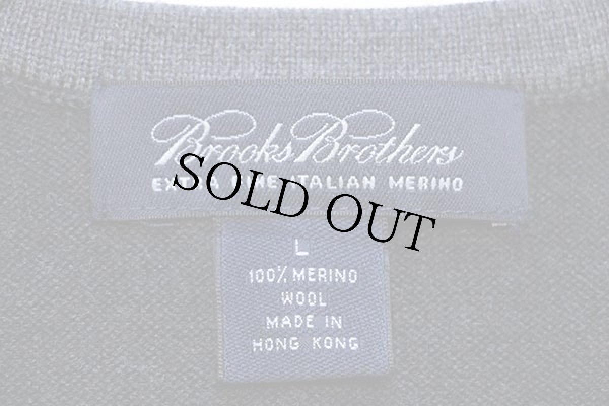 画像4: 90s Brooks Brothersブルックスブラザーズ Vネック メリノウールニット ベスト セーター チャコールグレー L (4)