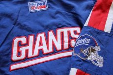 画像6: 90s STARTERスターター NFL GIANTS 刺繍 フード付き 中綿入り ナイロンジャケット 青 ボーイズM (6)