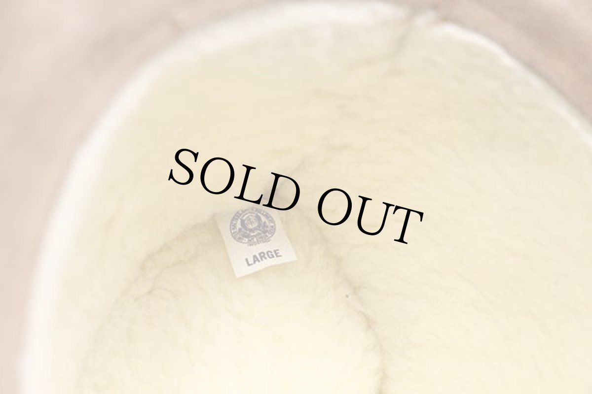 画像5: 80s USA製 UNKNOWN ボアライナー スエードレザー カウボーイハット 茶 L (5)