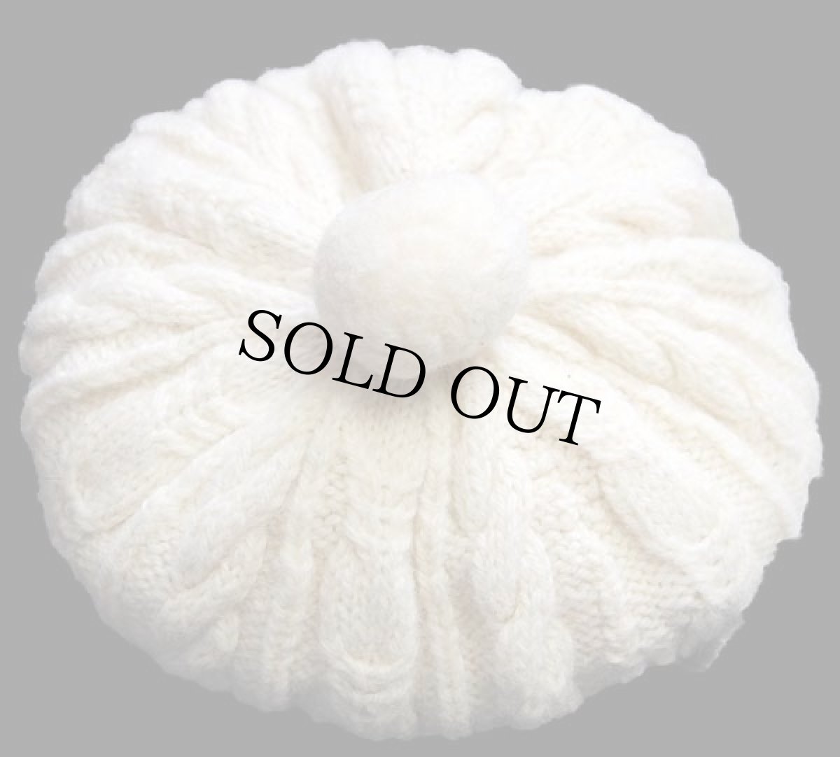 画像3: THE SCOTCH HOUSE ケーブル編み ウールニット ベレー帽 ナチュラル (3)