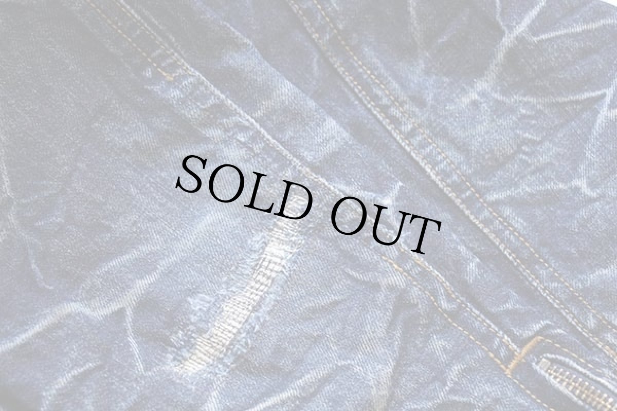 画像6: Levi'sリーバイス 73673 スタンドカラー シワ&色落ち加工 デニムジャケット M★ユーロ (6)