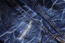 画像6: Levi'sリーバイス 73673 スタンドカラー シワ&色落ち加工 デニムジャケット M★ユーロ (6)