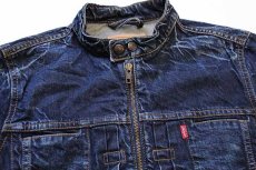 画像3: Levi'sリーバイス 73673 スタンドカラー シワ&色落ち加工 デニムジャケット M★ユーロ (3)