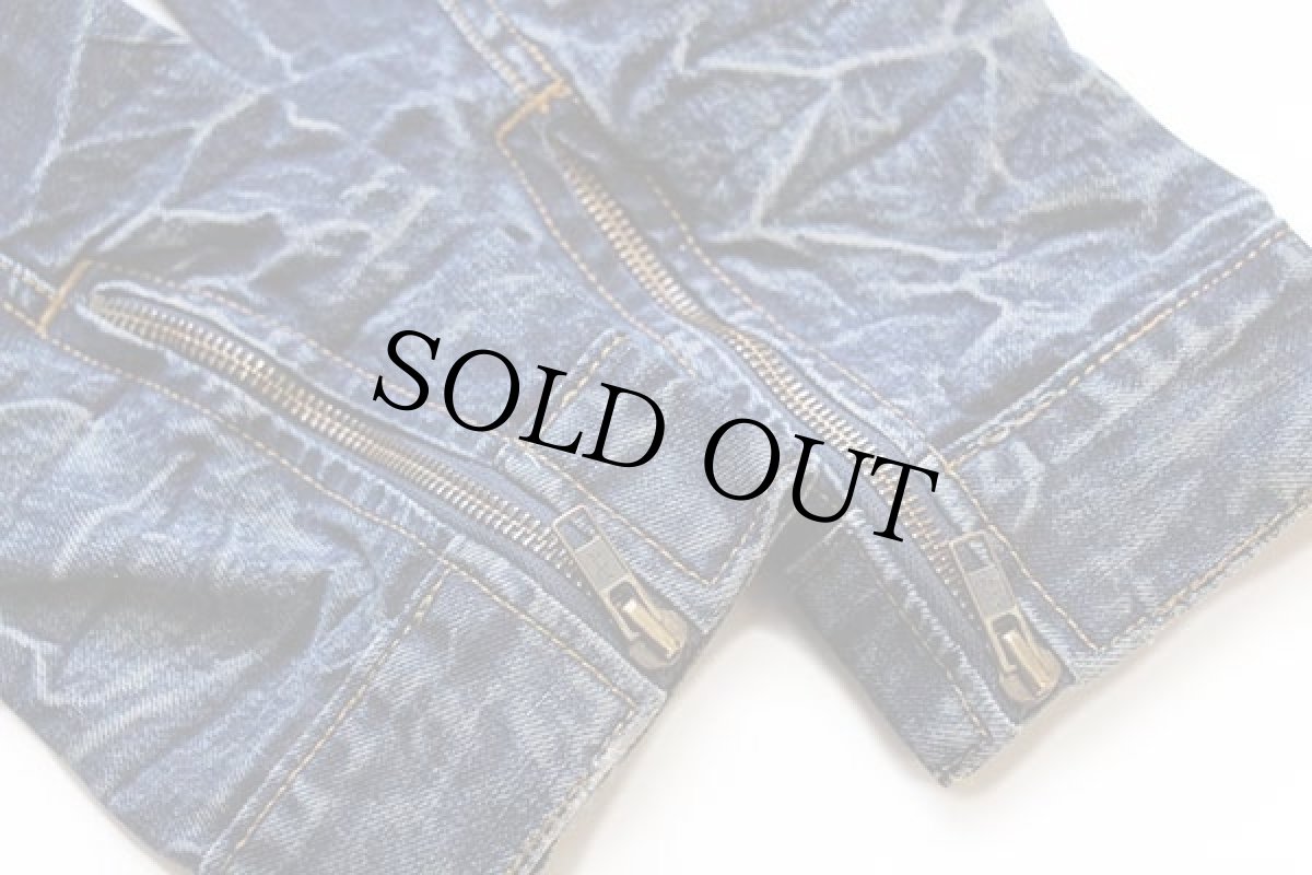 画像5: Levi'sリーバイス 73673 スタンドカラー シワ&色落ち加工 デニムジャケット M★ユーロ (5)