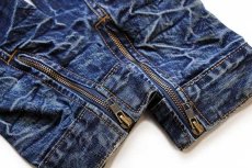 画像5: Levi'sリーバイス 73673 スタンドカラー シワ&色落ち加工 デニムジャケット M★ユーロ (5)