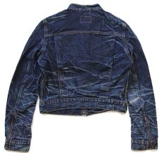 画像2: Levi'sリーバイス 73673 スタンドカラー シワ&色落ち加工 デニムジャケット M★ユーロ (2)