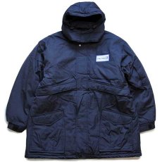 画像1: RED KAPレッドキャップ UNITEDパッチ フード付き 中綿入り ナイロンジャケット 紺 XL (1)