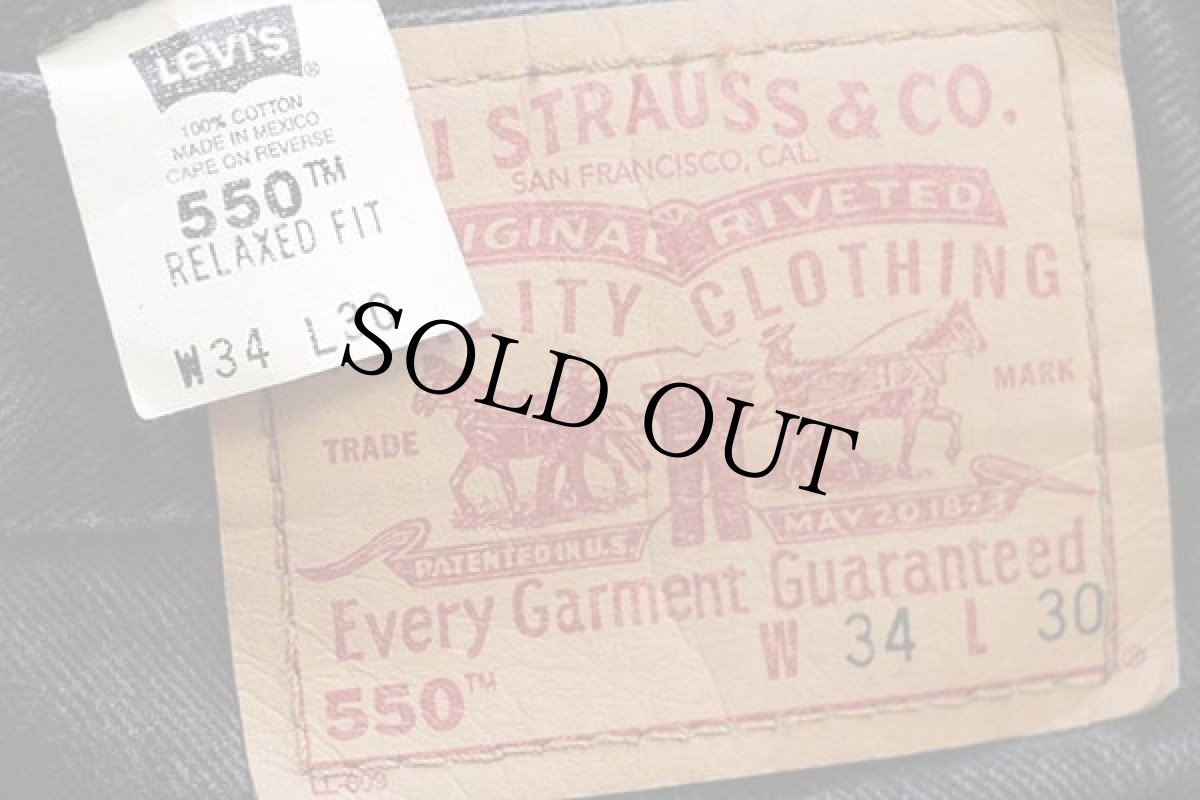 画像6: 00s メキシコ製 Levi'sリーバイス 550 ブラック デニムパンツ w34 L30 (6)