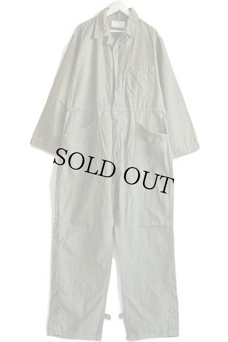 画像2: 80s 米軍 U.S.ARMY コットンサテン カバーオール オールインワン オリーブグリーン XL★つなぎ (2)