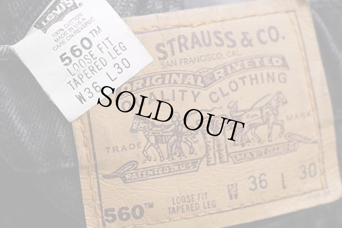 画像6: 90s USA製 Levi'sリーバイス 560 ブラック デニムパンツ w36 L30★23 (6)