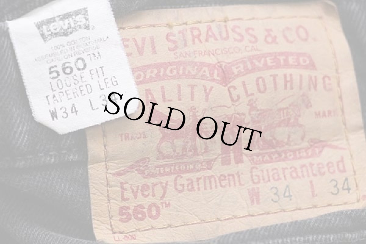 画像6: 90s Levi'sリーバイス 560 ブラック デニムパンツ w34 L34★21 (6)