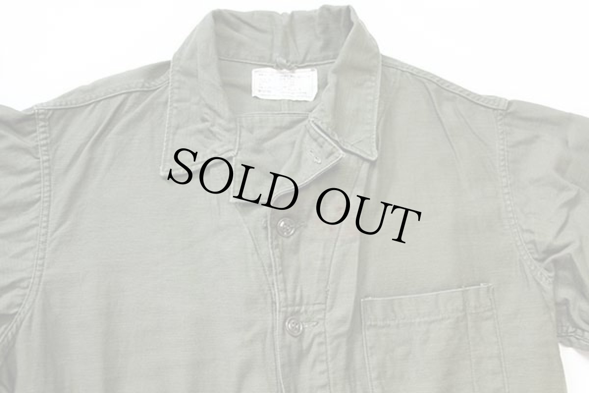 画像4: 80s 米軍 U.S.ARMY コットンサテン カバーオール オールインワン オリーブグリーン XL★つなぎ (4)