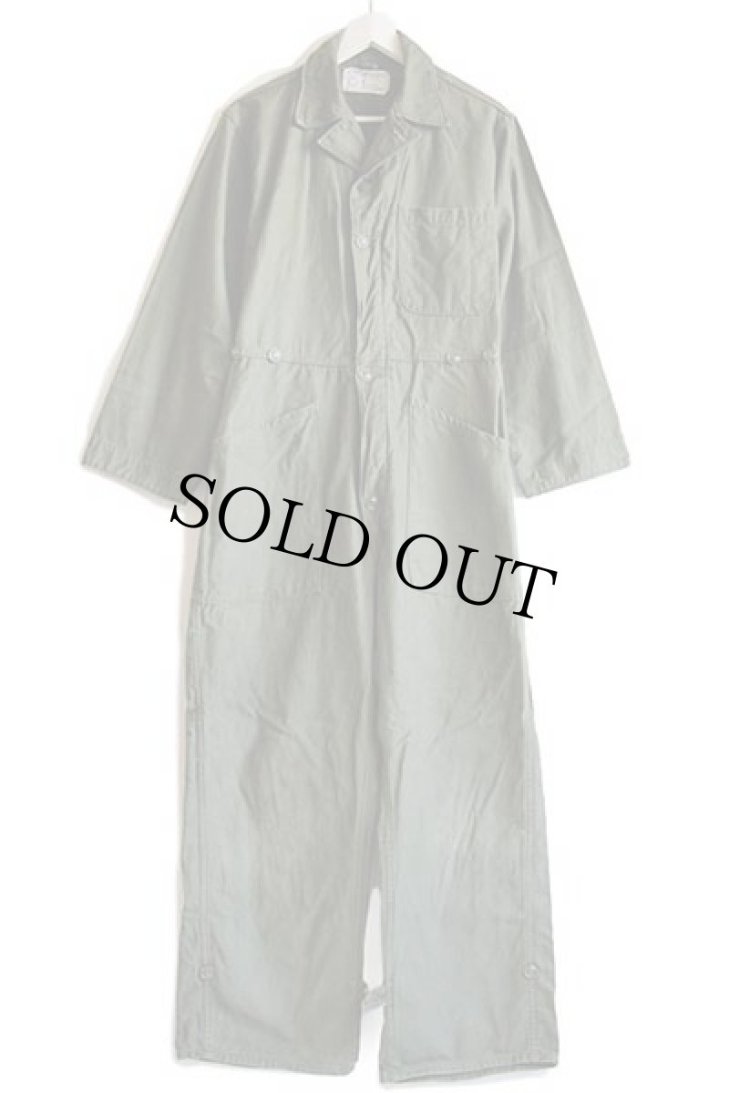 画像2: 80s 米軍 U.S.ARMY コットンサテン カバーオール オールインワン オリーブグリーン S★つなぎ (2)