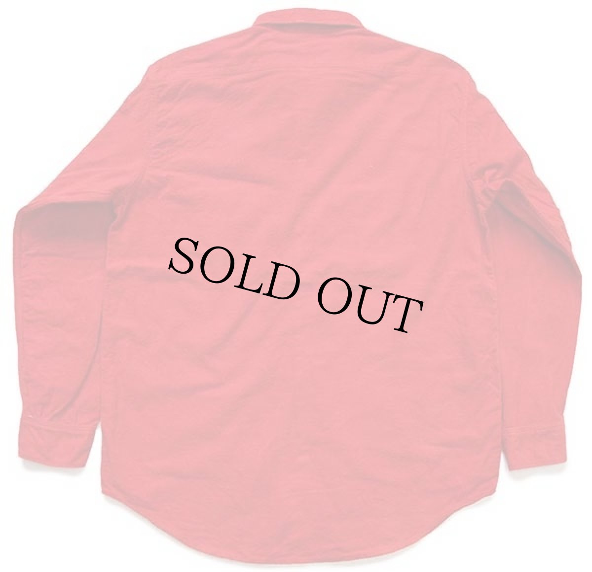 画像2: 50s PENNEY'S 無地 コットン シャモアクロスシャツ 赤 L (2)