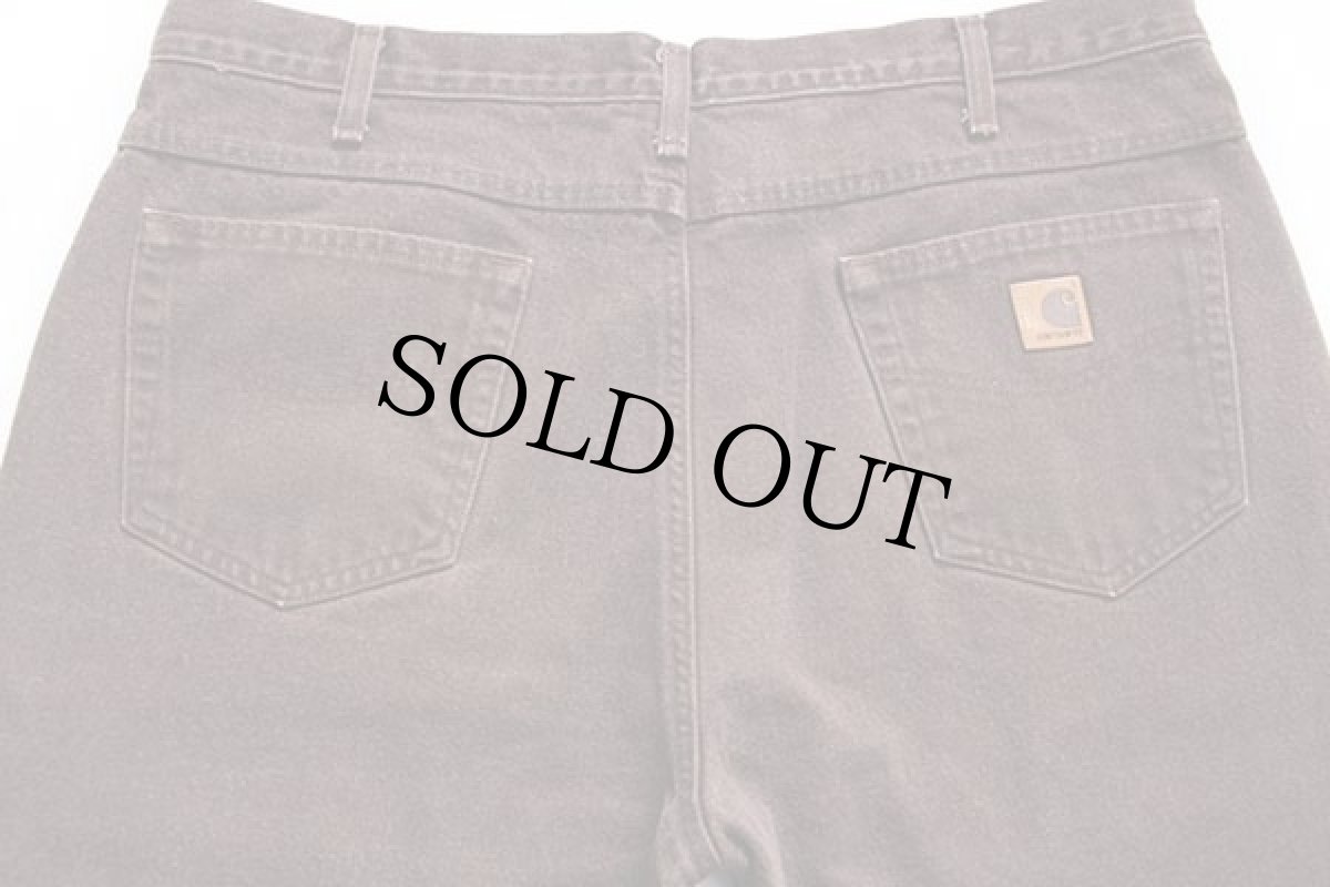 画像5: 00s メキシコ製 carharttカーハート チェック ネルライナー カラーデニムパンツ 焦げ茶 w40 L32 (5)