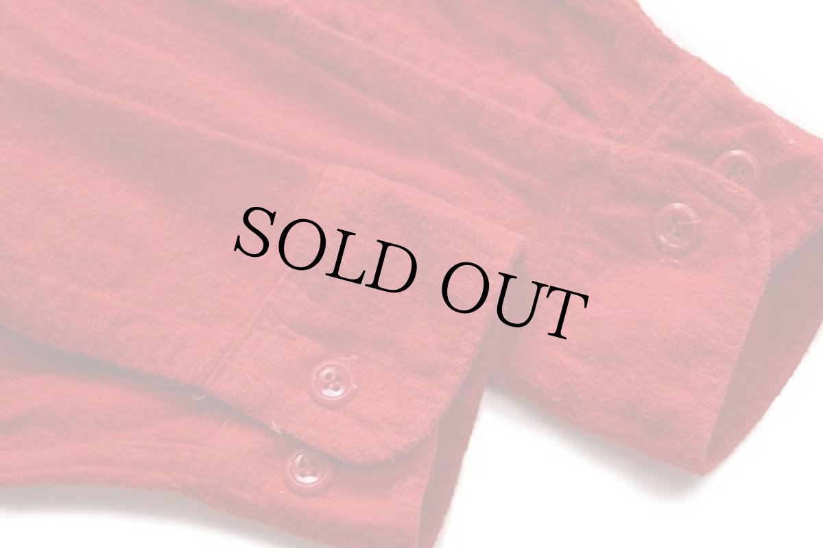 画像5: 50s PENNEY'S 無地 コットン シャモアクロスシャツ 赤 L (5)