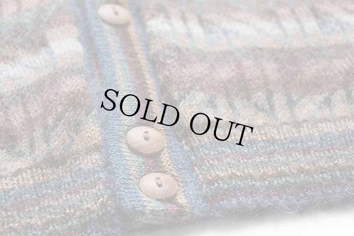 画像6: ボリビア製 フォークロア柄 アルパカ ニット ベスト カーディガン L (6)