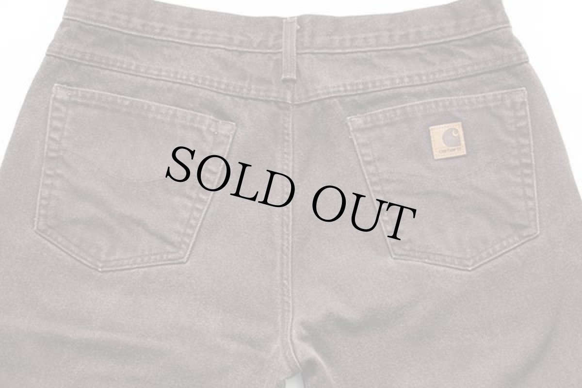 画像5: 00s メキシコ製 carharttカーハート チェック ネルライナー カラーデニムパンツ 焦げ茶 w36 (5)