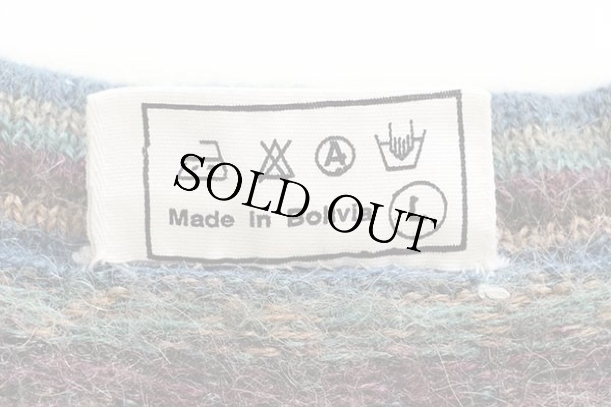 画像5: ボリビア製 フォークロア柄 アルパカ ニット ベスト カーディガン L (5)