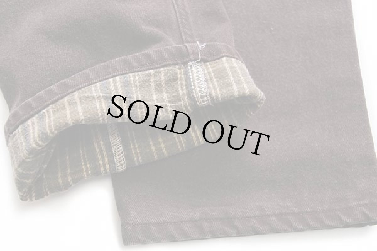 画像7: 00s メキシコ製 carharttカーハート チェック ネルライナー カラーデニムパンツ 焦げ茶 w40 L32 (7)