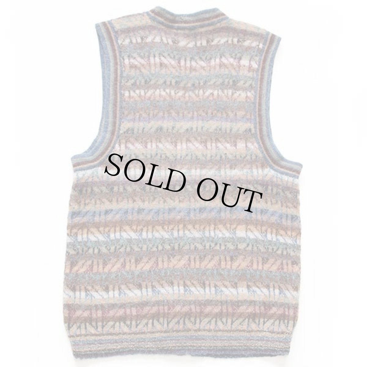 画像2: ボリビア製 フォークロア柄 アルパカ ニット ベスト カーディガン L (2)