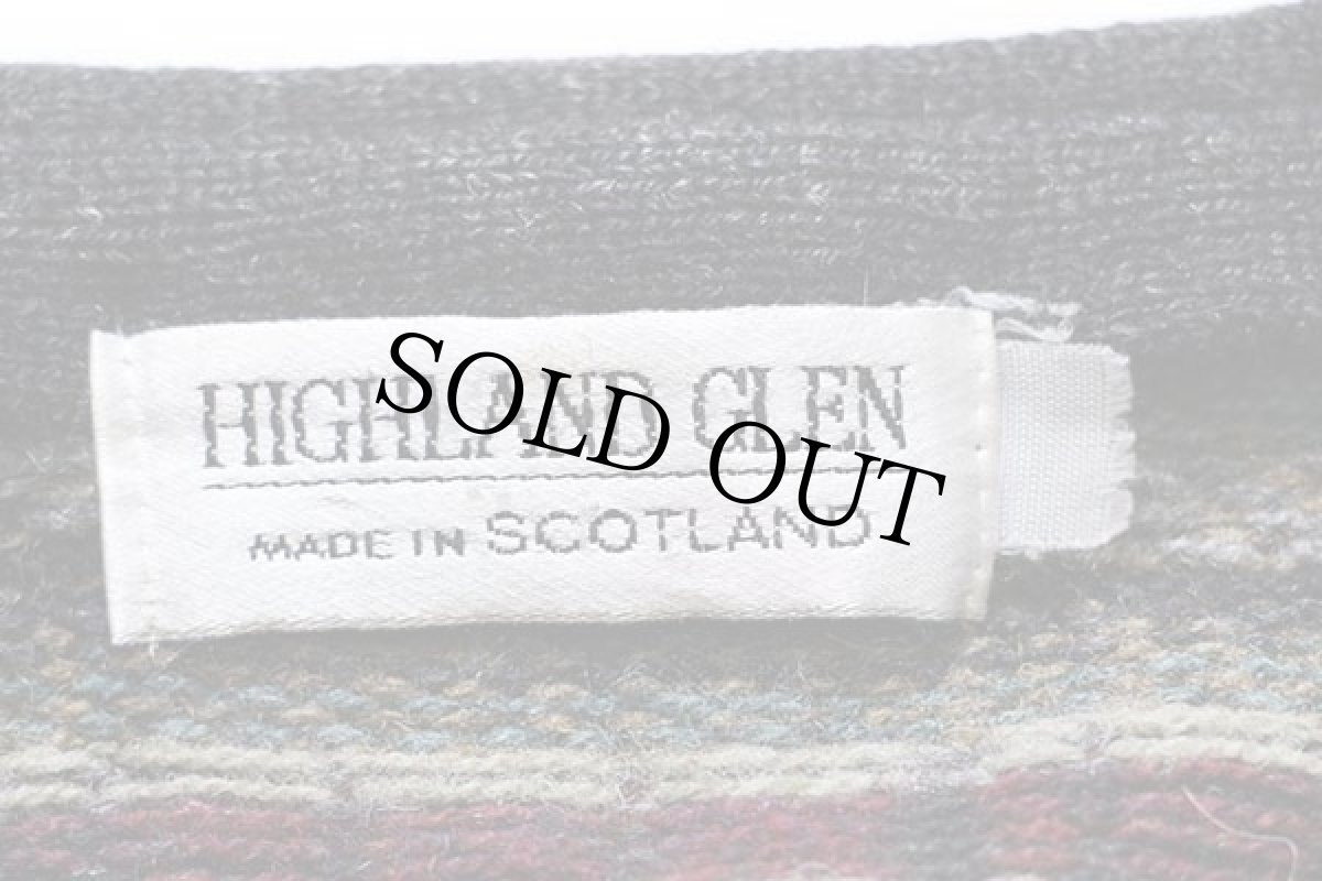 画像4: スコットランド製 HIGHLAND GLEN フェアアイル柄 ウールニット カーディガン (4)